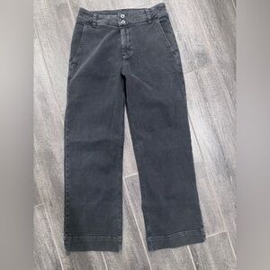 Anthropologie Cloth &‎ Stone Womens Wide Leg Cropped Pants Size 24 Washed Black